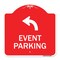 Signmission Event Parking W/ Upper Left Arrow, Red & White Aluminum Architectural Sign, 18" x 18", RW-1818-24066 A-DES-RW-1818-24066 - alternate 1